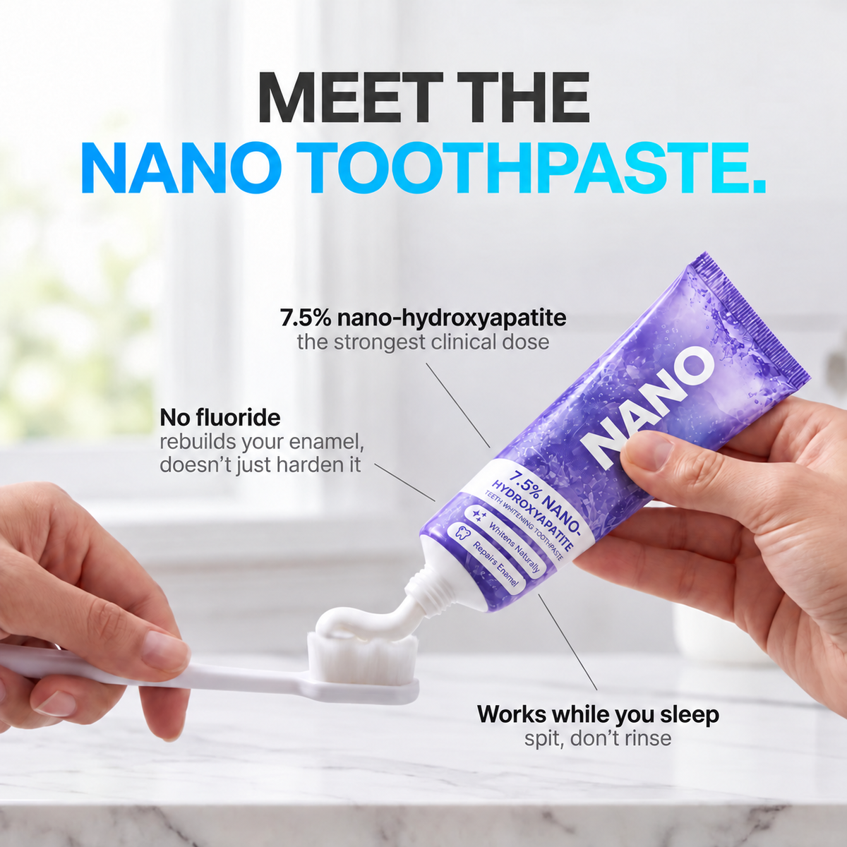 Targeted Rapid Nano-Hydroxyapatite Repairing Toothpaste